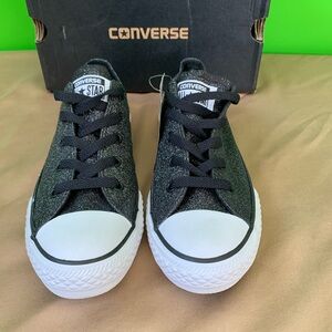 Converse Chuck Taylor All Star Youth 3 Black Glitter Sneakers‎ w/ Box